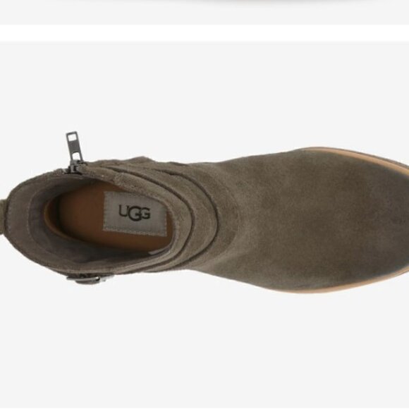 UGG Womens 6 Josefene Bootie Dark Slate Green Suede Distressed Ankle Boots - Picture 8 of 14